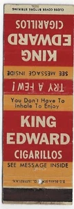 King Edward Cigarillos See Message Inside Empty Matchcover - Picture 1 of 3