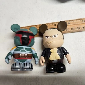Disney Vinylmation Star Wars Series 1 Lot BOBA FETT & HAN SOLO Figures 2010 - Picture 1 of 4
