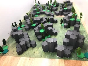Hills for Grassland A Batllemat - 3D Printed Battletech Terrain & Hills - Picture 1 of 9