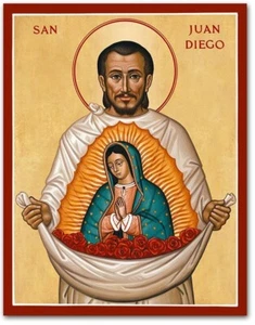 Katholische IKONE Druckbild - ST. JUAN DIEGO Ikone - 8"" x 10"" rahmenfertig - Bild 1 von 2
