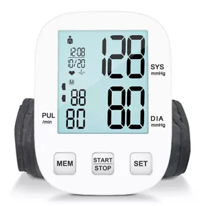 Digital Automatic Blood Pressure Monitor Upper Arm Cuff Heart Rate Monitor - Picture 1 of 9