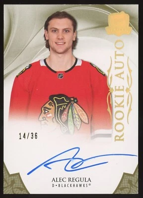 Alec Regula Rookie Auto /36 #120 2020-21 Upper Deck The Cup Gold Spectrum Foil - Image 1 of 3