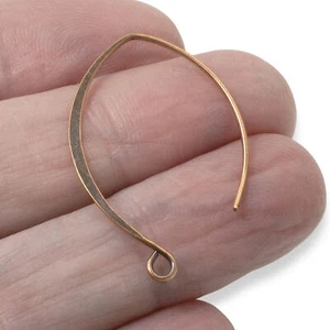 4 V-Style Antique Copper Plated Ear Wires - 33mm Long - Nunn Design - USA Made - Picture 1 of 7