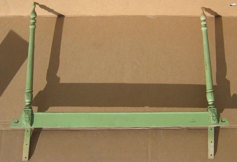 Vintage Mirror harp from antique dresser Green Wood Cover