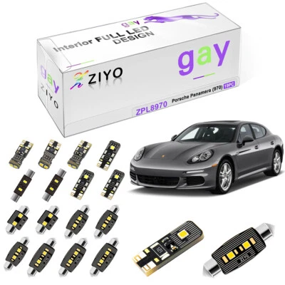 19 peças kit de luz cúpula interna LED branco xenônio para Porsche Panamera 970 2010-2016 - Imagem 1 de 4