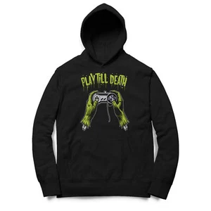Herren Hoodie Kapuzenpullover Play Till Death Zombie Gamer Pad PD30420HD - Picture 1 of 1