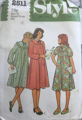 Vestido acampanado manga raglán estampado estilo años 70 80 de colección niño 10 años Foto 1 de 2