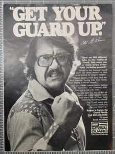 Army National Guard Alex Karras Webster star military Vintage Print Ad 1977 - Picture 1 of 2