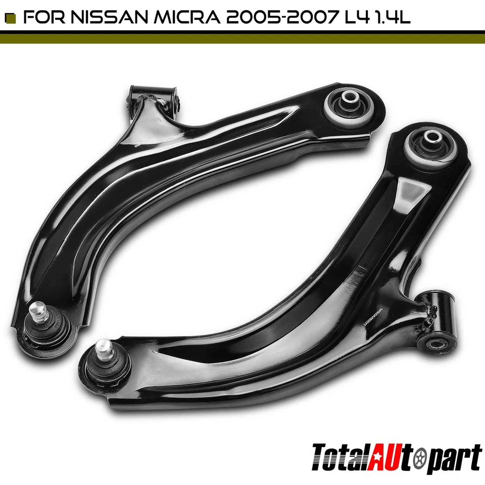 Brazo de control inferior delantero 2 piezas con conjunto de rótula para Nissan Micra 2005-2007 Foto 1 de 4