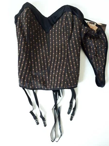 Shirley of Hollywood Size 40 Brown Strapless Bustier & Thong Basques Corsets - Picture 1 of 11