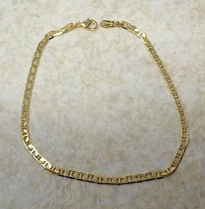 9" Mariner Anklet Bracelet 18K Gold Plated 3mm width - Picture 1 of 5