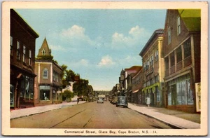 Postcard Cape Breton Nova Scotia Commercial Street Glace Bay Old Cars by PECO - Bild 1 von 2
