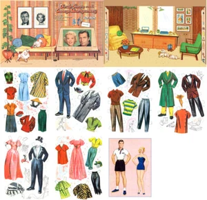 Restored 1959 Paper Doll Book: Dinah Shore & George Montgomery - Picture 1 of 8