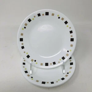 Juego de 4 Platos Geométricos de Pan y Mantequilla Corelle 6 3/4" Cuadrados Marrón Verde - Imagen 1 de 5