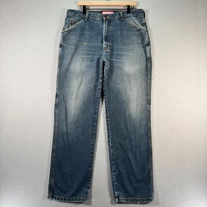 Vintage Old Navy Carpenter Jeans Mens 38x31 Blue Dark Wash Straight Utility Y2K - Picture 1 of 18