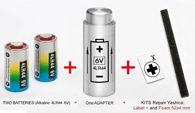 FOTOSERVICES BN YASHICA ELECTRO 35 G,GT,GL,GS,GSN,GTN...AX, MG-1: ADAPTER + 2 AKKUS + KIT