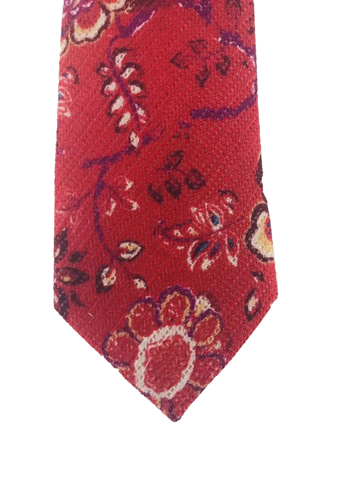 Bar III Men's Neck Tie Red Turner Floral Print SKINNY Slim Accessory 564