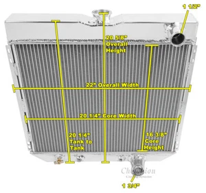 1966 67 68 69 70 Ford Falcon Alum 4 Row Core CA Radiator - Bild 1 von 7