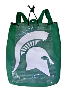 Forever Collectibles MSU Michigan State Spartans Sequin Logo Drawstring Backpack - Picture 1 of 7