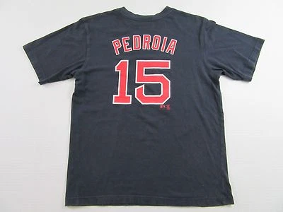 Boston Red Sox PEDROIA #15 Blue SS T Shirt Boys Youth Size 14/16 - Image 1 of 4