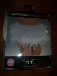 White Adult Feather TUTU  White One Size Fits Most - Picture 1 of 4