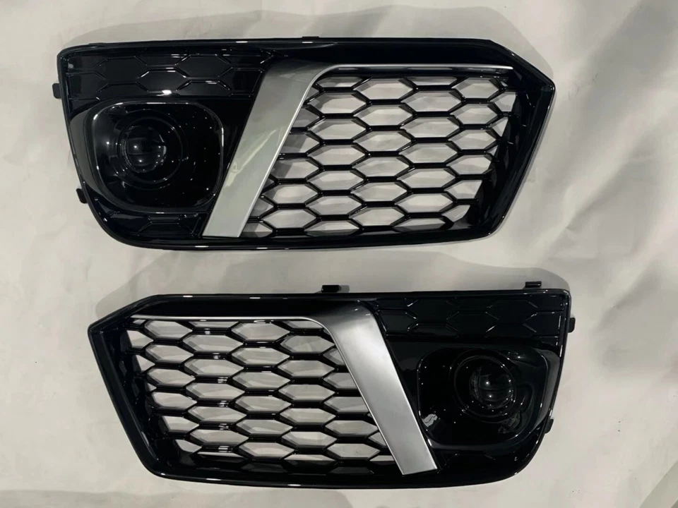 Front Fog Lamp Grille Covers Grill Honeycomb Style For Audi Q5 B9 2018 2019 2020 - Изображение 1 из 4