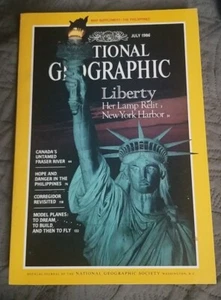 National Geographic July 1986 Statue of Liberty, Fraser River Phillipines NO MAP - Imagen 1 de 1