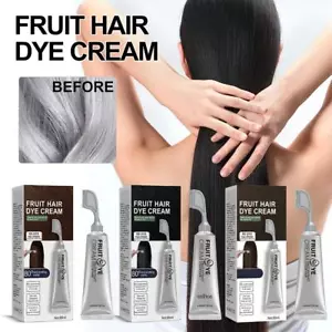 Black Fruit Dyeing Cream, Natural Black Hair Dye Cream for Men Women - Bild 1 von 13