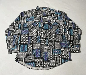 Vtg Western Plains Trading Co Mens Large Shirt Aztec *Flaws & Missing A Button - Picture 1 of 11