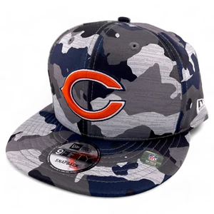 New Era Chicago Bears NFL Training Camp 2022 Blue Camo 9FIFTY Snapback Hat Cap - Picture 1 of 7