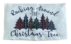 Weihnachten Rocking Around the Christmas Canvas Kissenbezug nur 12 x 20 - Bild 1 von 8