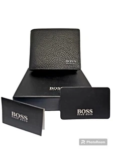 Hugo Boss Coin Pocket Moneme Black Leather Bifold Wallet Mens Gift Box Men Card - Picture 1 of 24