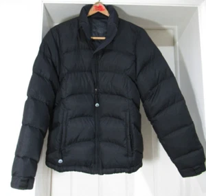 LL Bean Damen schwarz Gänsedaunen sehr gefütterte Jacke hochgeschlossen Reißverschlusstaschen-SMALL - Bild 1 von 7