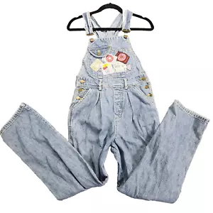 Vintage Womens Guess Jeans Denim Overalls Retro 80s MADE IN USA Patches 1 RARE - Picture 1 of 24