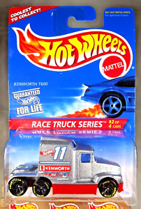 1996 Hot Wheels #381 Race Truck Series 2/4 KENWORTH T600 Silver w/GDYR Black 7Sp