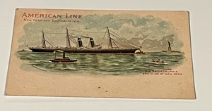 American Line SS Philadelphia Oceanliner Dampfer Private Mailing Card 1898-1901  - Bild 1 von 2