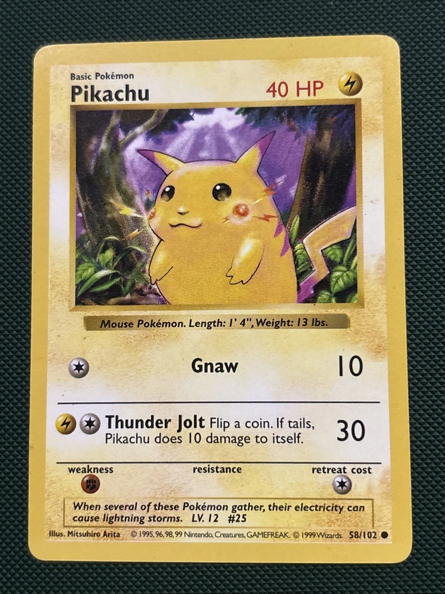 Pikachu Pokémon TCG Shadowless Individual Collectible Card Game