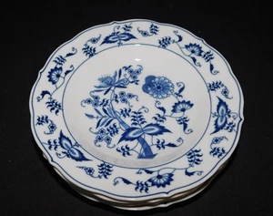 4 BLUE DANUBE FLAT RIMMED SOUP BOWLS OLD BANNER MARK SET#1 - Picture 1 of 3