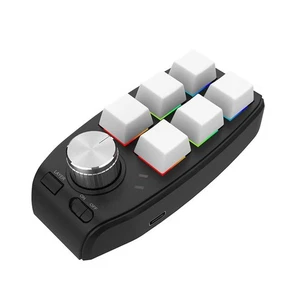 Gaming Mini Programming Macro Keyboard RGB Custom Knob Keyboard 6 Keys 1 Knob s - Zdjęcie 1 z 12