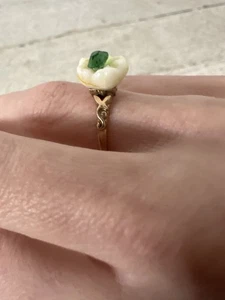 Antiker Ring mit echten Zahn aus der edwardianischen Ära Größe 5,75 - Bild 1 von 12
