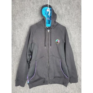 Jordan 8 Aqua Full Zip Hoodie Jacket Black Turquoise Purple Graphic Mens M Y2K - Picture 1 of 11
