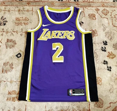Camiseta deportiva Nike Los Angeles Lakers #2 Lonzo Ball City Edition negra Swingman talla 44 Foto 1 de 4