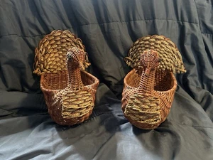 Cesta de mimbre vintage, forma de pavo, juego de 2 - Imagen 1 de 6