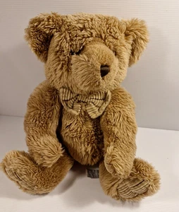 Scruffy Dark Brown Teddy Bear with Bow Tie Plush Toy 38cm Cuddly - Picture 1 of 10