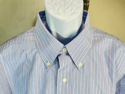 Brooks Brothers Men's blue, white & red stripe Non Iron Regent Dress Shirt 18 34 - Image 1 of 4