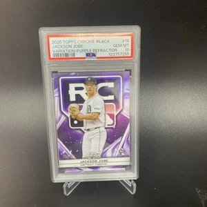 2025 Topps Chrome Black Jackson Jobe Rookie  RC Purple Refractor #/75, PSA 10! - Picture 1 of 3