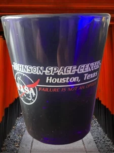 Pre Owned Shot Glass Shotglass Johnson Space Center Failure Not An Option Blue - Picture 1 of 8