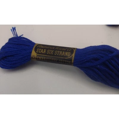 Vintage American Thread Star Six Strand Embroidery Cotton 1036 Blue 37 skeins - Image 1 of 4