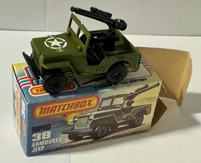 1976 Matchbox Superfast No. 38 Armoured Jeep Original Box - Image 1 of 4