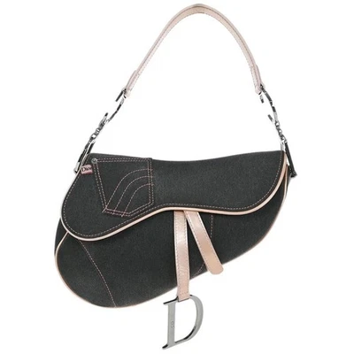 Bolso de Mano Christian Dior Gris Rosa Denim Saddle 01RU 1003 116124 Foto 1 de 4